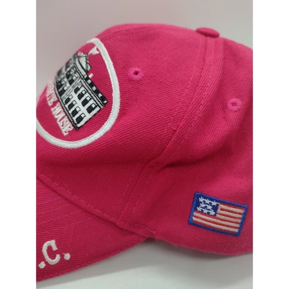 The White House Embroidered Baseball Cap Hat Washington DC USA Flag Pink Acrylic - Picture 4 of 7